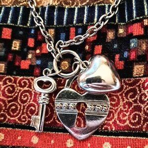 Vintage Aluminum Charm Ring Necklace